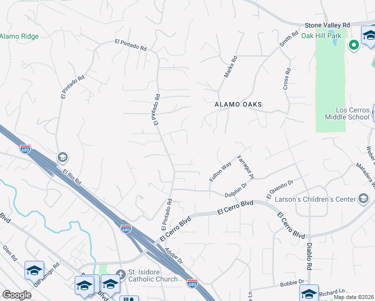 map of restaurants, bars, coffee shops, grocery stores, and more near 670 Logan Lane in Danville