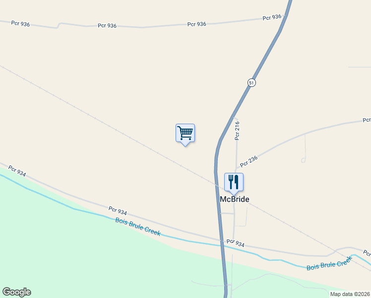 map of restaurants, bars, coffee shops, grocery stores, and more near Missouri 51 in Perryville