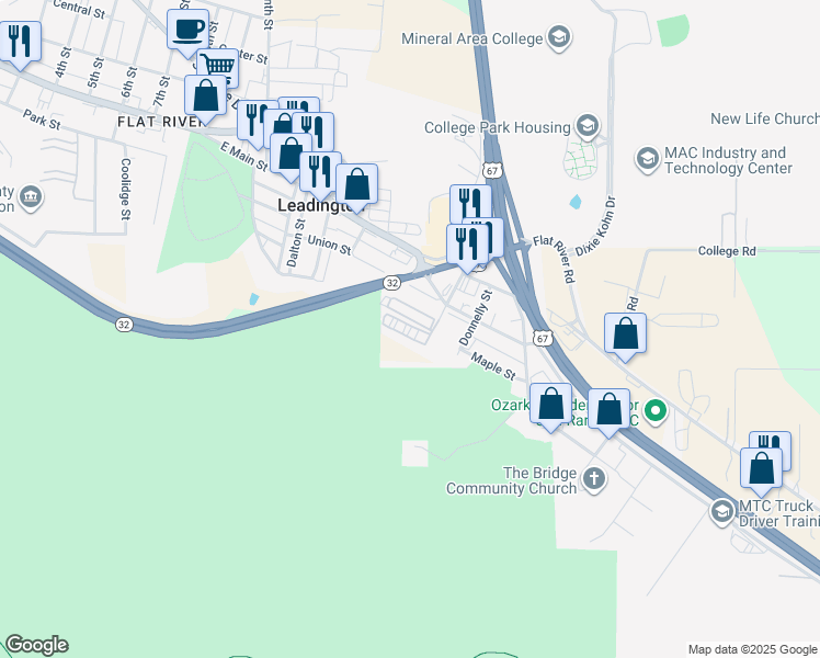 map of restaurants, bars, coffee shops, grocery stores, and more near 112 Union Street in Park Hills