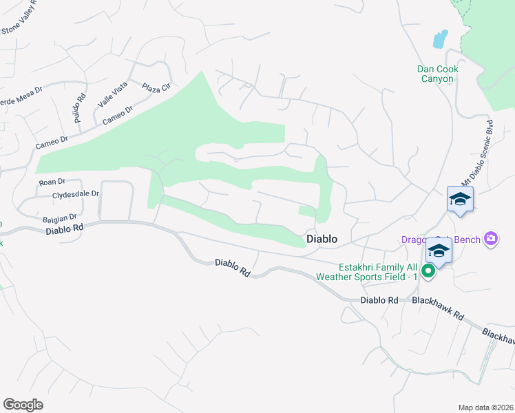 map of restaurants, bars, coffee shops, grocery stores, and more near 1819 Calle Arroyo in Diablo