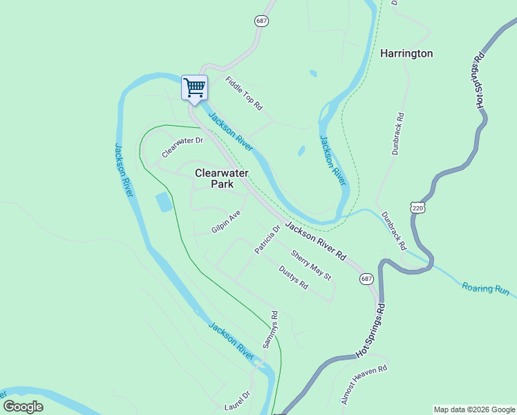 map of restaurants, bars, coffee shops, grocery stores, and more near Virgina 687 in Covington