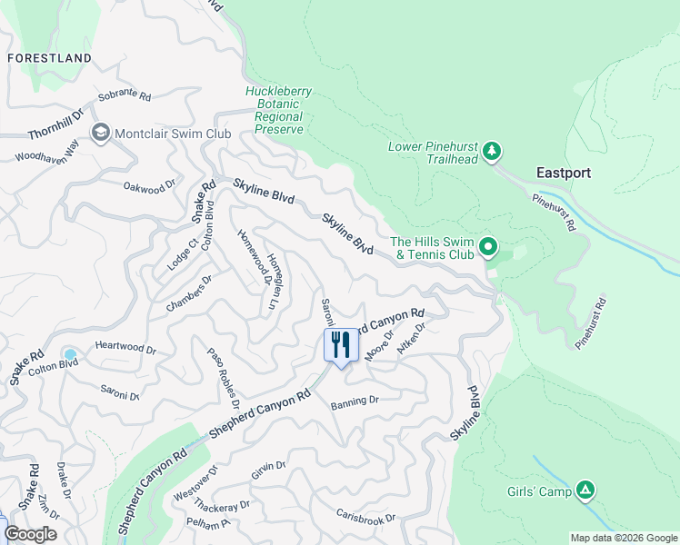 map of restaurants, bars, coffee shops, grocery stores, and more near in Oakland