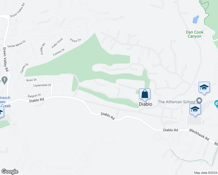 map of restaurants, bars, coffee shops, grocery stores, and more near 133 Canada Via in Danville