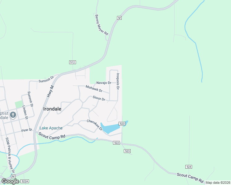 map of restaurants, bars, coffee shops, grocery stores, and more near 307 Iroquois Drive in Irondale