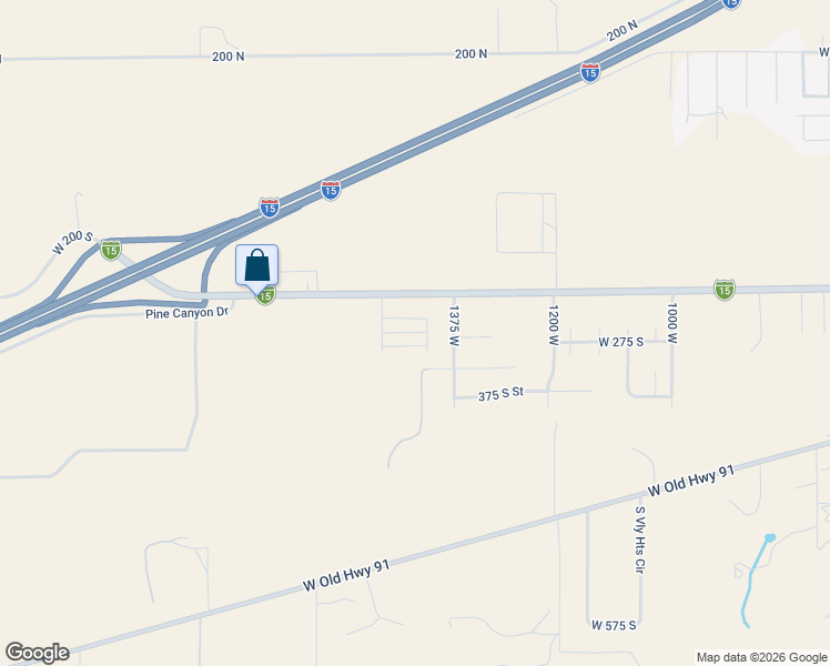 map of restaurants, bars, coffee shops, grocery stores, and more near 325 Kari in Parowan