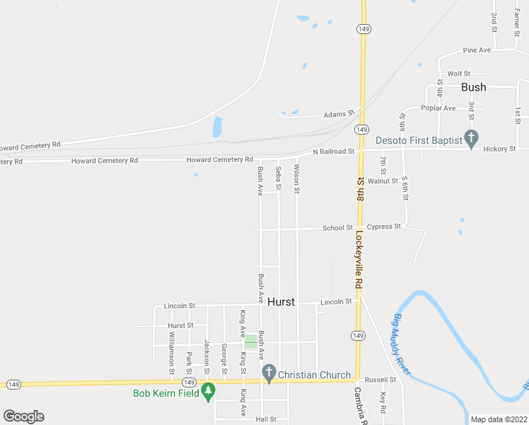 map of restaurants, bars, coffee shops, grocery stores, and more near 524 Bush Avenue in De Soto