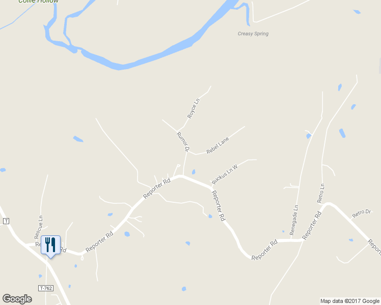 map of restaurants, bars, coffee shops, grocery stores, and more near 22272 Rebel Lane in Waynesville