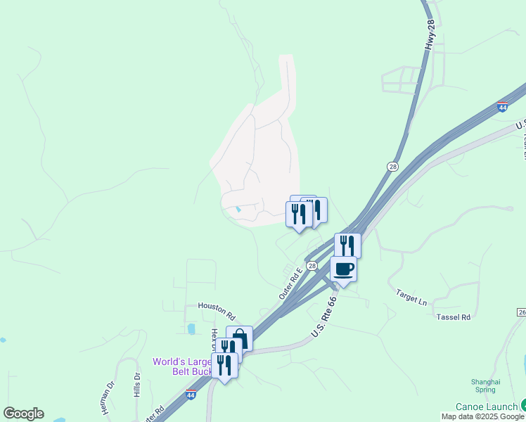 map of restaurants, bars, coffee shops, grocery stores, and more near 123 Hickory Ridge Drive in Saint Robert
