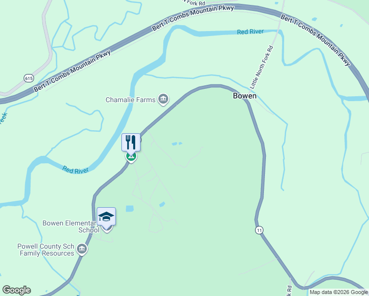 map of restaurants, bars, coffee shops, grocery stores, and more near 5735 Campton Road in Stanton