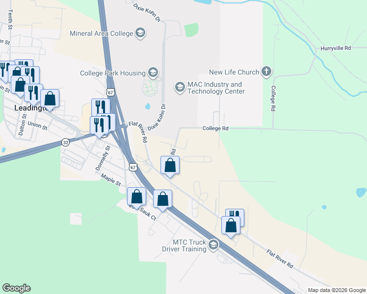 map of restaurants, bars, coffee shops, grocery stores, and more near 120 Penny Lane in Farmington
