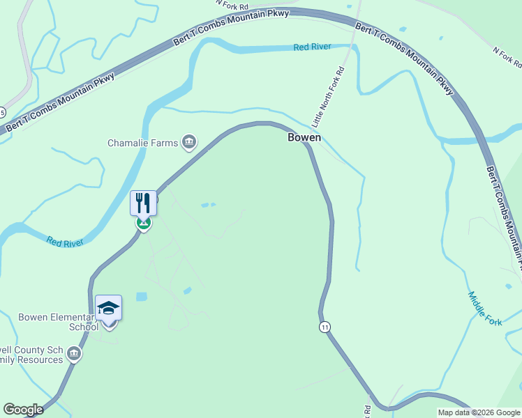map of restaurants, bars, coffee shops, grocery stores, and more near 5735 Campton Road in Stanton