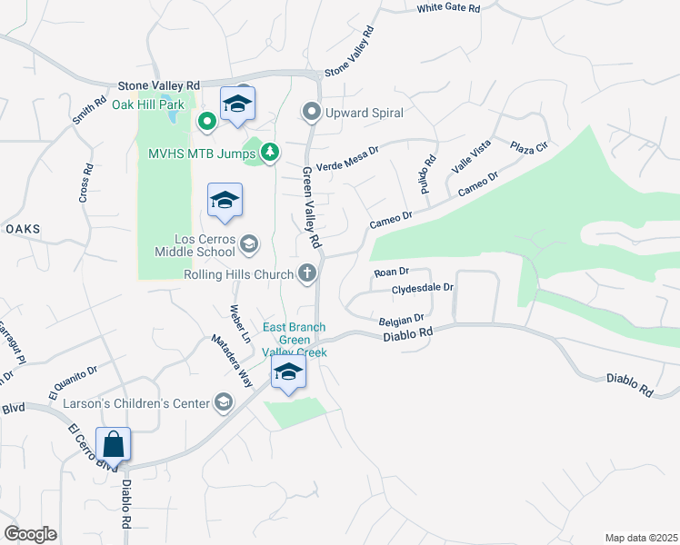 map of restaurants, bars, coffee shops, grocery stores, and more near 161 Maiden Lane in Danville