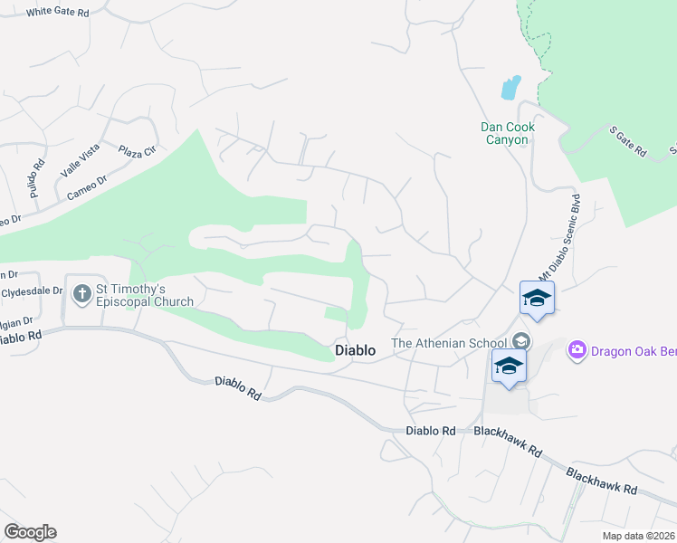map of restaurants, bars, coffee shops, grocery stores, and more near Caballo Ranchero Drive in Diablo