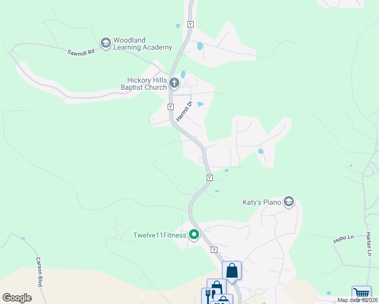 map of restaurants, bars, coffee shops, grocery stores, and more near 22199 State Highway Y in Saint Robert