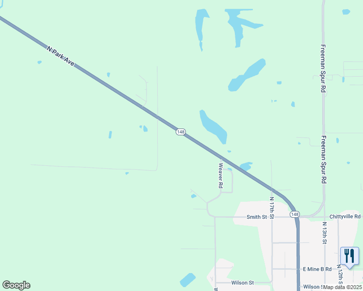 map of restaurants, bars, coffee shops, grocery stores, and more near 3401 North Park Avenue in Herrin