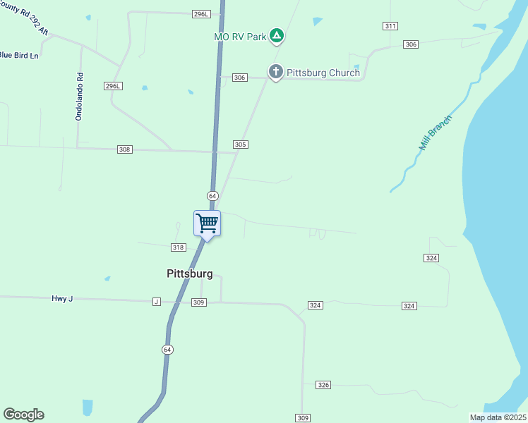 map of restaurants, bars, coffee shops, grocery stores, and more near County Road 298 in Hickory