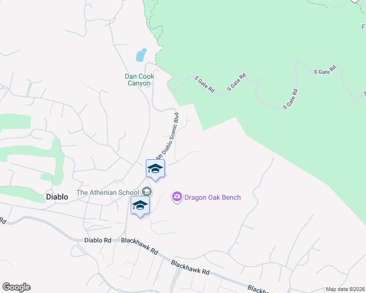 map of restaurants, bars, coffee shops, grocery stores, and more near 2448 Diablo Ranch Place in Danville