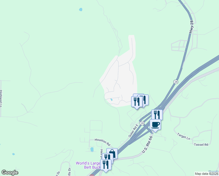 map of restaurants, bars, coffee shops, grocery stores, and more near 103 Hilton Court in Saint Robert