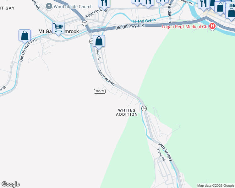map of restaurants, bars, coffee shops, grocery stores, and more near 31 Leo Street in Logan