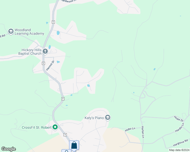 map of restaurants, bars, coffee shops, grocery stores, and more near 16795B Huntington Lane in Saint Robert