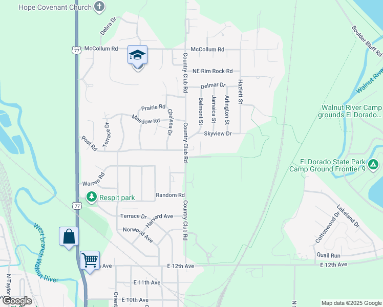 map of restaurants, bars, coffee shops, grocery stores, and more near 1199 Country Club Lane in El Dorado