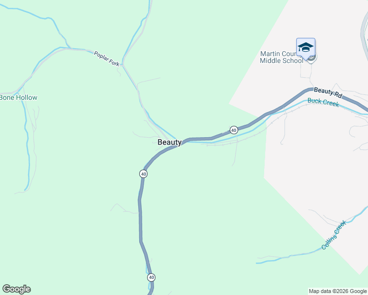 map of restaurants, bars, coffee shops, grocery stores, and more near 7849 Beauty Road in Martin