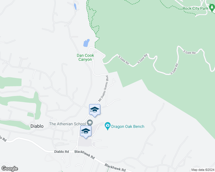map of restaurants, bars, coffee shops, grocery stores, and more near 2467 Diablo Ranch Place in Danville