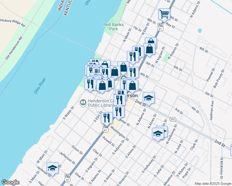 map of restaurants, bars, coffee shops, grocery stores, and more near in Henderson