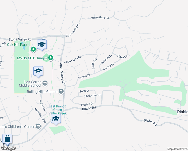 map of restaurants, bars, coffee shops, grocery stores, and more near 238 Cameo Drive in Danville