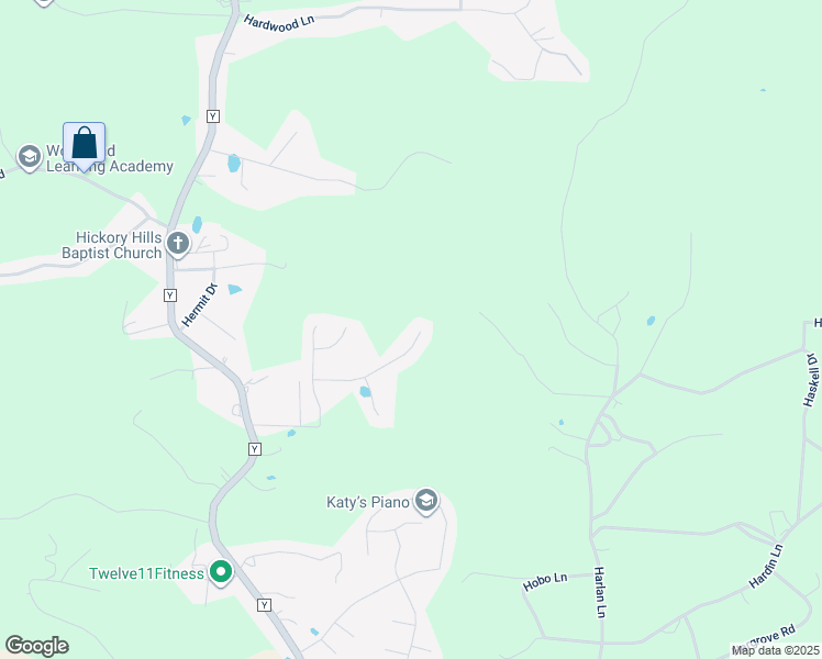 map of restaurants, bars, coffee shops, grocery stores, and more near 16755 Huntington Lane in Waynesville