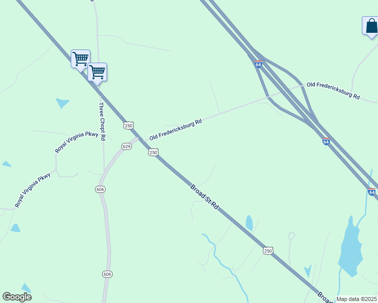 map of restaurants, bars, coffee shops, grocery stores, and more near 4720 Broad Street Road in Mineral