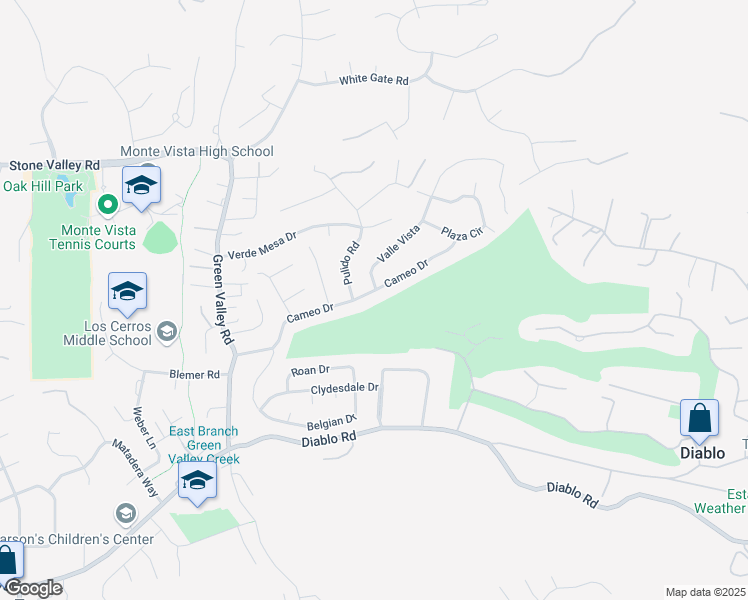 map of restaurants, bars, coffee shops, grocery stores, and more near 270 Cameo Drive in Danville