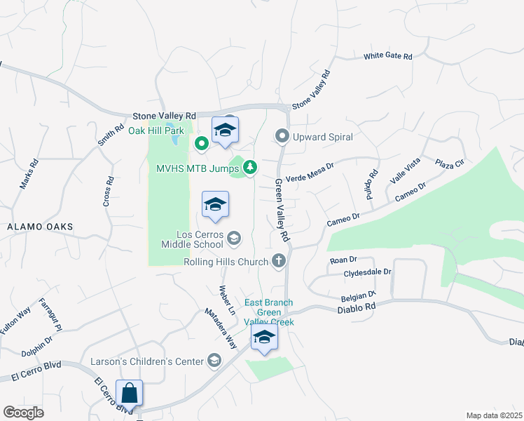 map of restaurants, bars, coffee shops, grocery stores, and more near 20 Donna Lane in Danville