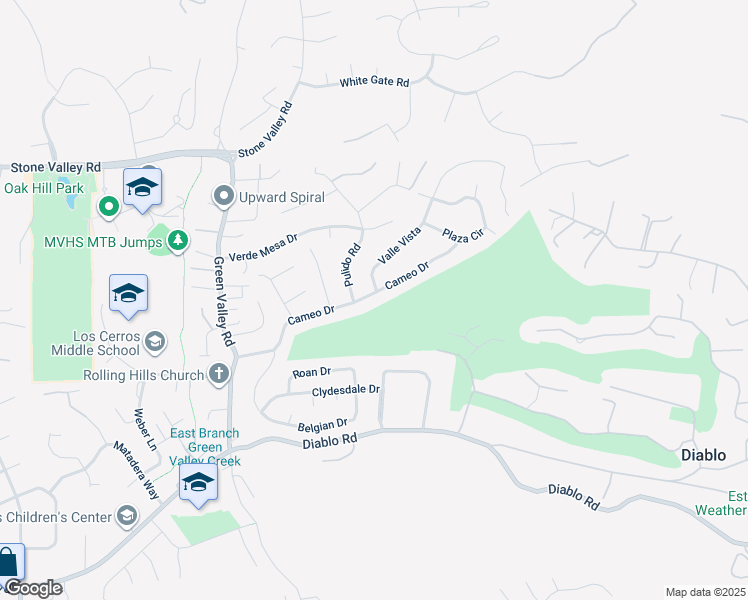 map of restaurants, bars, coffee shops, grocery stores, and more near 270 Cameo Drive in Danville