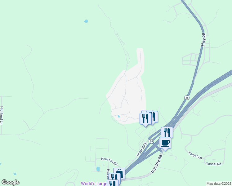 map of restaurants, bars, coffee shops, grocery stores, and more near 117 Valley Way in St. Robert