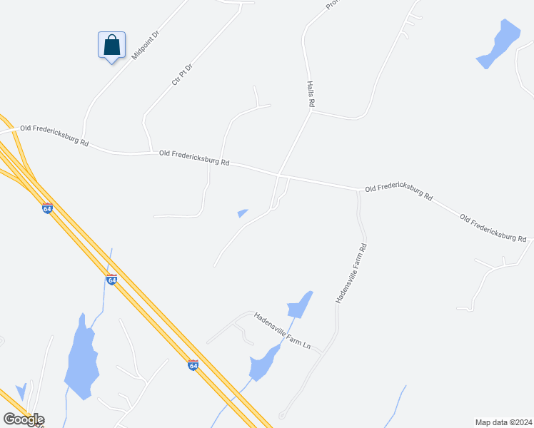 map of restaurants, bars, coffee shops, grocery stores, and more near 4615 Old Fredericksburg Road in Mineral