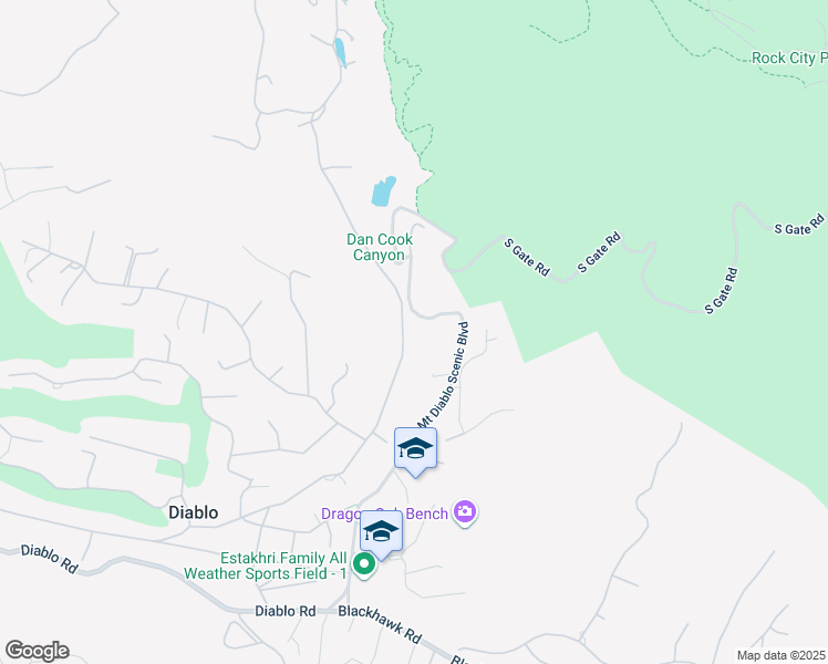 map of restaurants, bars, coffee shops, grocery stores, and more near 2328 Alameda Diablo in Diablo