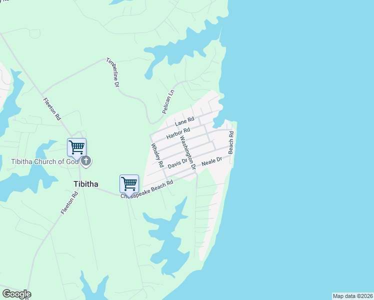 map of restaurants, bars, coffee shops, grocery stores, and more near Washington Drive in Reedville