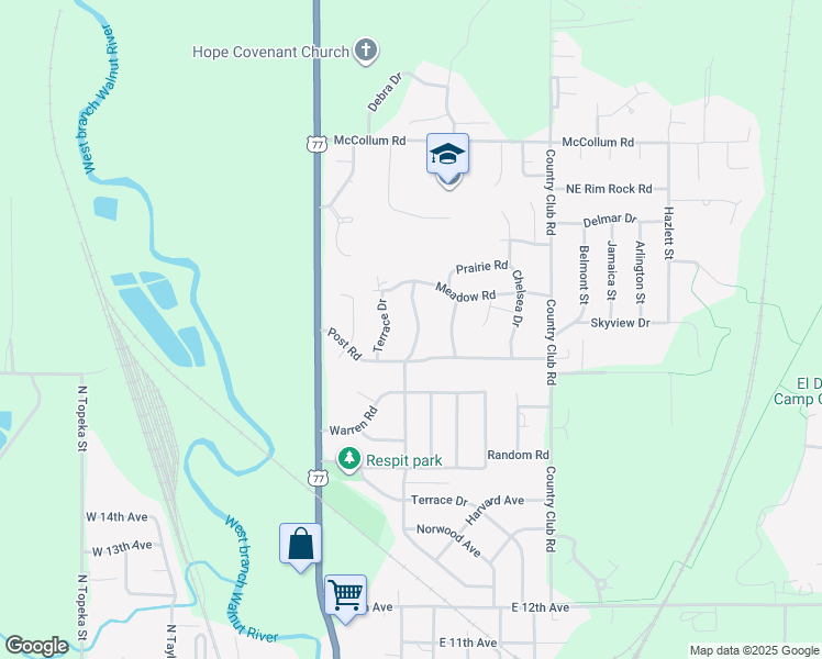 map of restaurants, bars, coffee shops, grocery stores, and more near 1827 Lawndale Avenue in El Dorado