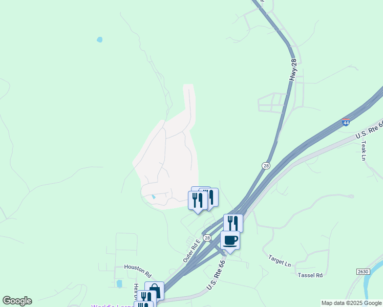 map of restaurants, bars, coffee shops, grocery stores, and more near 112 Lakeview Court in St. Robert