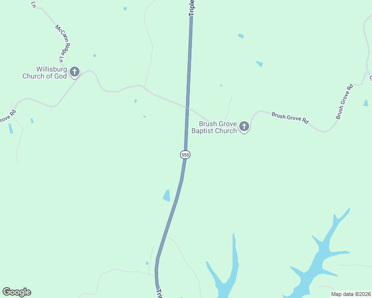 map of restaurants, bars, coffee shops, grocery stores, and more near Triple 5 Highway in Willisburg