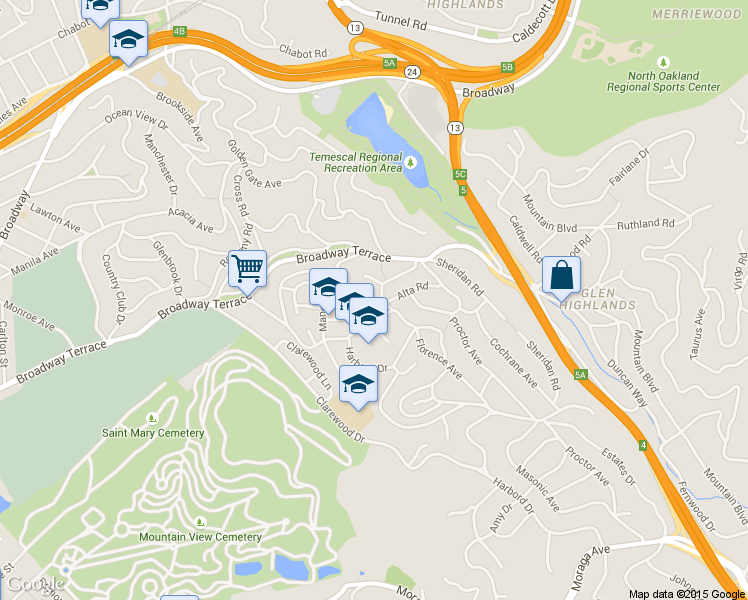 map of restaurants, bars, coffee shops, grocery stores, and more near 189 Florence Avenue in Oakland