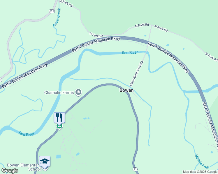 map of restaurants, bars, coffee shops, grocery stores, and more near 5920 Campton Road in Stanton
