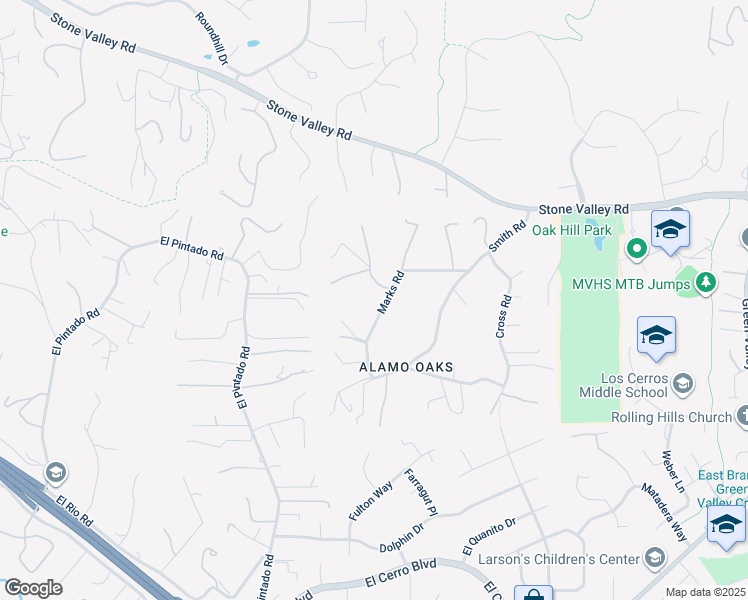 map of restaurants, bars, coffee shops, grocery stores, and more near 117 Dean Road in Alamo