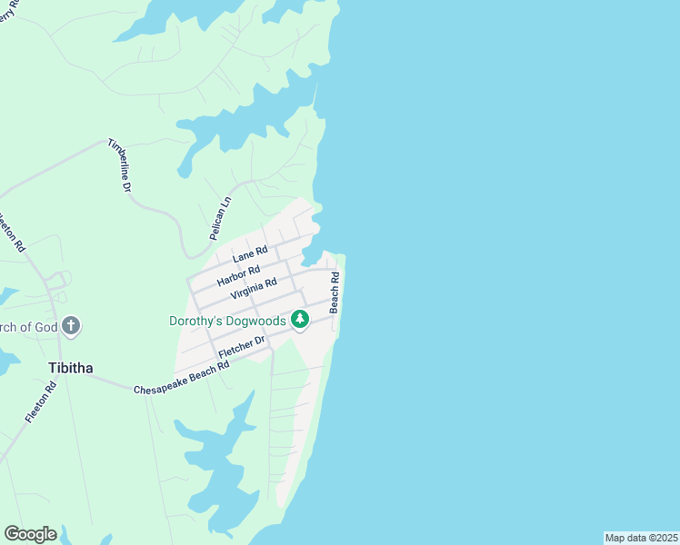 map of restaurants, bars, coffee shops, grocery stores, and more near 134 Beach Road in Reedville