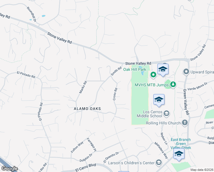 map of restaurants, bars, coffee shops, grocery stores, and more near 201 Smith Road in Alamo