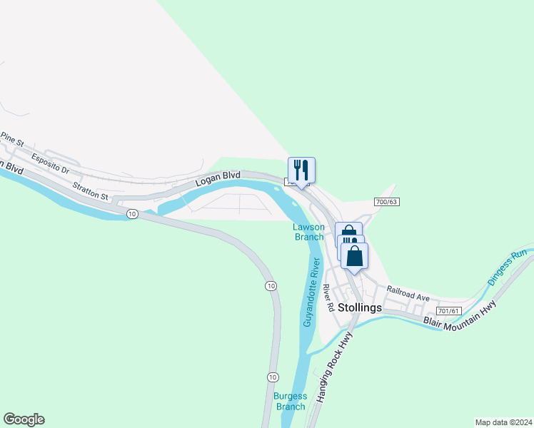 map of restaurants, bars, coffee shops, grocery stores, and more near 245 Riverside Dr in Logan