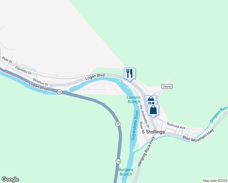 map of restaurants, bars, coffee shops, grocery stores, and more near 245 Riverside Drive in Logan