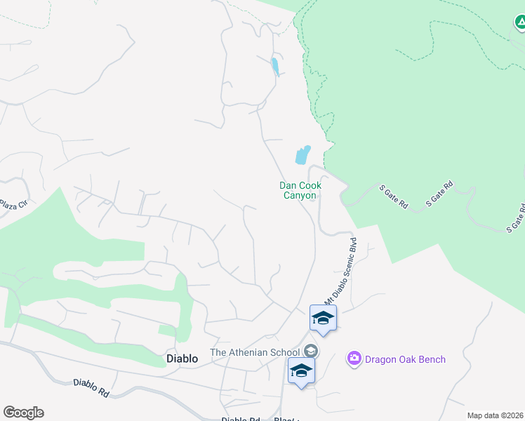 map of restaurants, bars, coffee shops, grocery stores, and more near 2300 Caballo Ranchero Drive in Diablo
