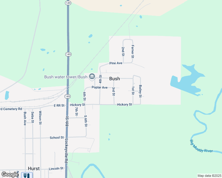 map of restaurants, bars, coffee shops, grocery stores, and more near 209 3rd Street in De Soto